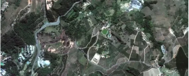 Figura 1: Fragmentos florestais localizados no município de Serra Negra evidenciando a  extrema fragmentação da sua vegetação original