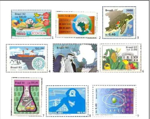 Figura 5: Uma pequena amostra de selos que mostram Conotações acadêmicas, como: 