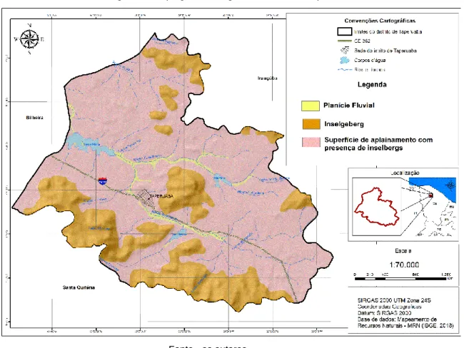 Figura 5 - Mapa geomorfológico do distrito de Taperuaba.