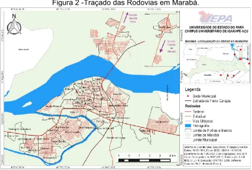 Figura 2 -Traçado das Rodovias em Marabá. 