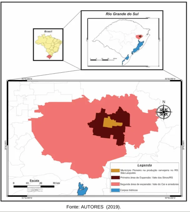 Figura 01 - Localização da primeira região produtora de cerveja do Rio Grande do Sul. 