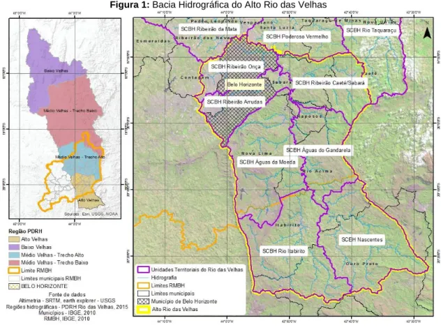 Figura 1: Bacia Hidrográfica do Alto Rio das Velhas 