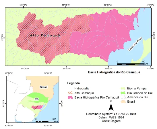 Figura 1 – Bacia Hidrográfica do Rio Camaquã/RS. 