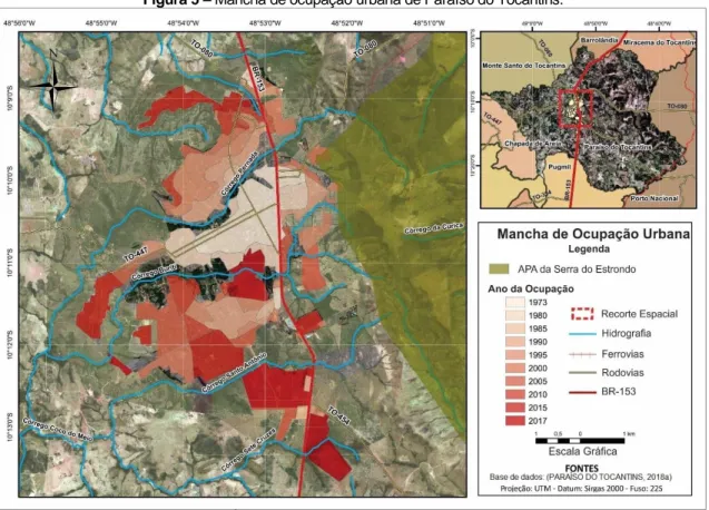 Figura 5 – Mancha de ocupação urbana de Paraíso do Tocantins. 