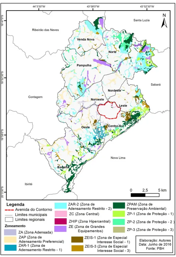 Figura 5 – Áreas predispostas a risco geológico elevado de acordo com o zoneamento municipal