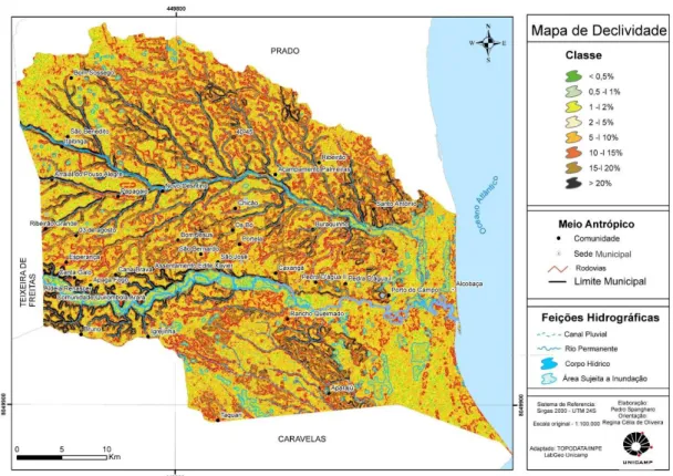 Figura 13 – Mapa de Declividade de Alcobaça (BA). 