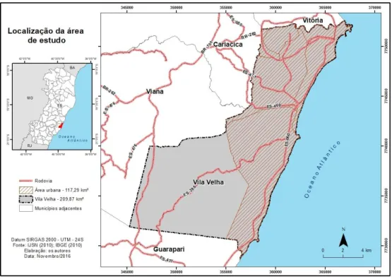 Figura 1: Localização do município de Vila Velha (ES). Fonte: IBGE; IJSN. 