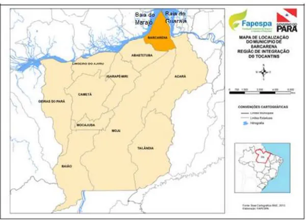 Figura 1. Mapa de localización del municipio de Barcarena- PA 