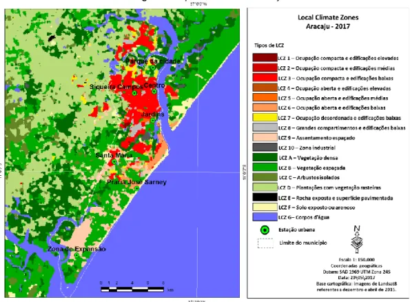 Figura 3.Mapa das LCZs de Aracaju. 