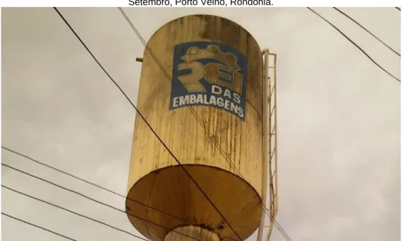 Figura 6. Material Particulado impregnado em caixa d'água, localizada na Rua Brasília com Sete de  Setembro, Porto Velho, Rondônia