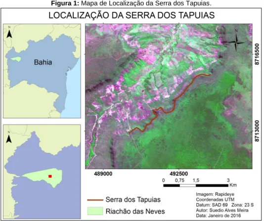 Figura 1: Mapa de Localização da Serra dos Tapuias. 