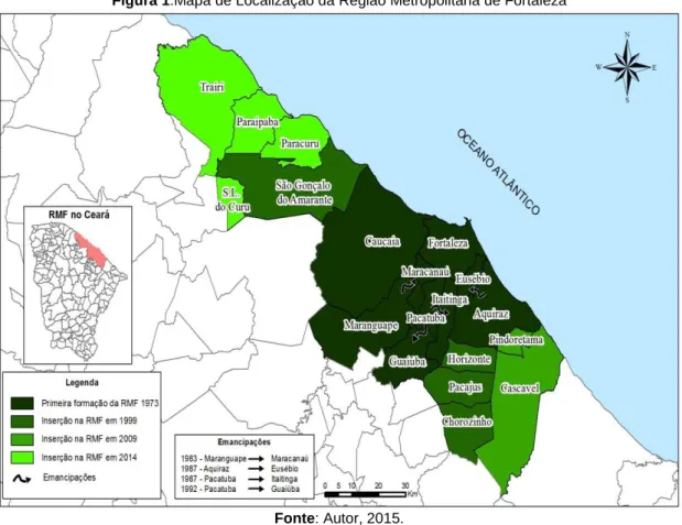 Figura 1.Mapa de Localização da Região Metropolitana de Fortaleza 