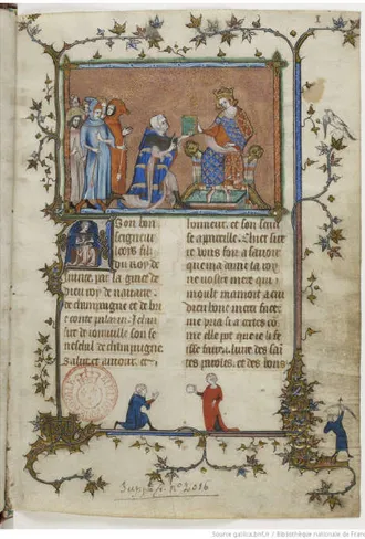 Figura 1: Prima página do Le Livre des Saintes Paroles et des Bons Faits de Notre Saint Roi  Louis 