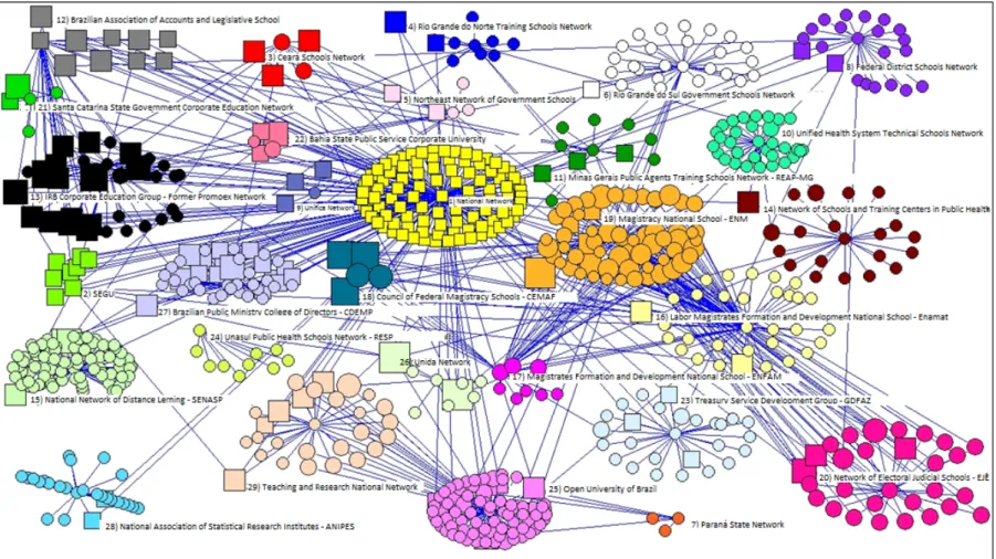 Figure 1: Network depiction of the Interface between “National Schools of Government Network” participants and other development networks