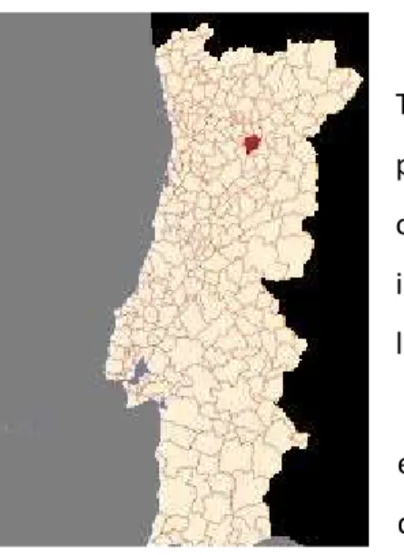 Fig. 1:localização do concelho de  Moimenta da Beira.  