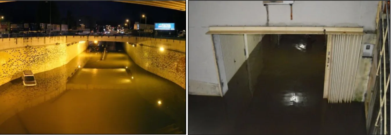 Figura 2.6 – Inundações em túneis e garagens, no dia 8 de outubro de 2014, em Braga. 