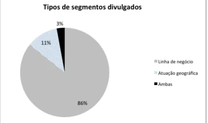 Figura 1. Tipos de segmentos divulgados pelas empresas