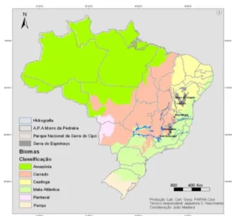 Figura  1.  Mapa  de  Localização  do  Parque  Nacional da Serra do Cipó e Área de Proteção  Ambiental Morro da Pedreira