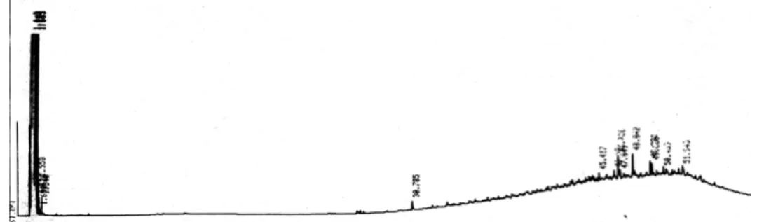 Figura 9. – Cromatograma obtido para a análise de amostra de água pluvial após lavagem de via urbana (Araraquara, SP).