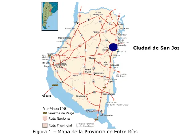 Figura 1 – Mapa de la Provincia de Entre Ríos 