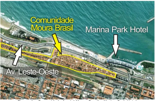 Figura 4 – Comunidade Arraial Moura Brasil e Marina Park Hotel  Fonte: Google Earth  2010 