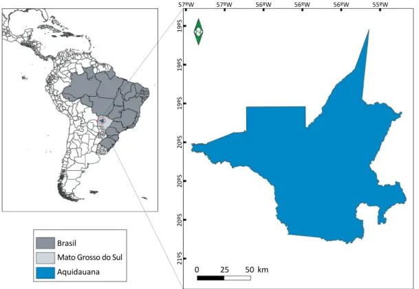 Figura 1 – Localização do município de Aquidauana (MS), Brasil. 