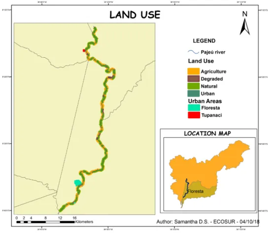 Figure 3 – Land use of the Pajeú basin, Floresta, Pernambuco, Brazil.