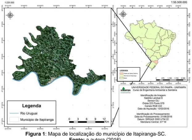 Figura 1: Mapa de localização do município de Itapiranga-SC. 