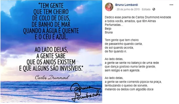 Figura  5  &lt;https://www.facebook.com/brunalombardioficial/photos/a.214495  601896328/10170352716 42353/?type=3&amp;theater&gt; Acesso em 10/09/2019 