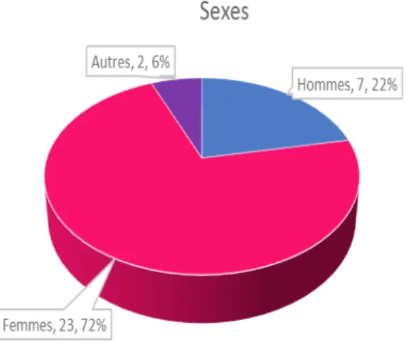 Graphique 1 – Répartition du nombre de participants à  la formation par sexe
