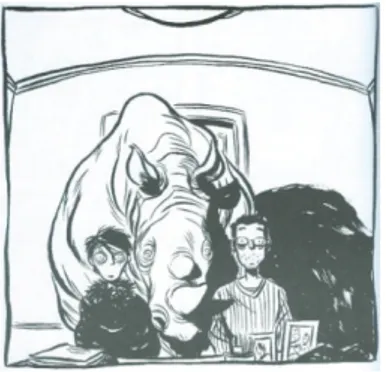 Figura 7: Um rinoceronte na sala do consultório.