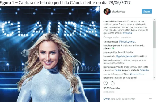 Figura 1 – Captura de tela do perfil da Cláudia Leitte no dia 28/06/2017