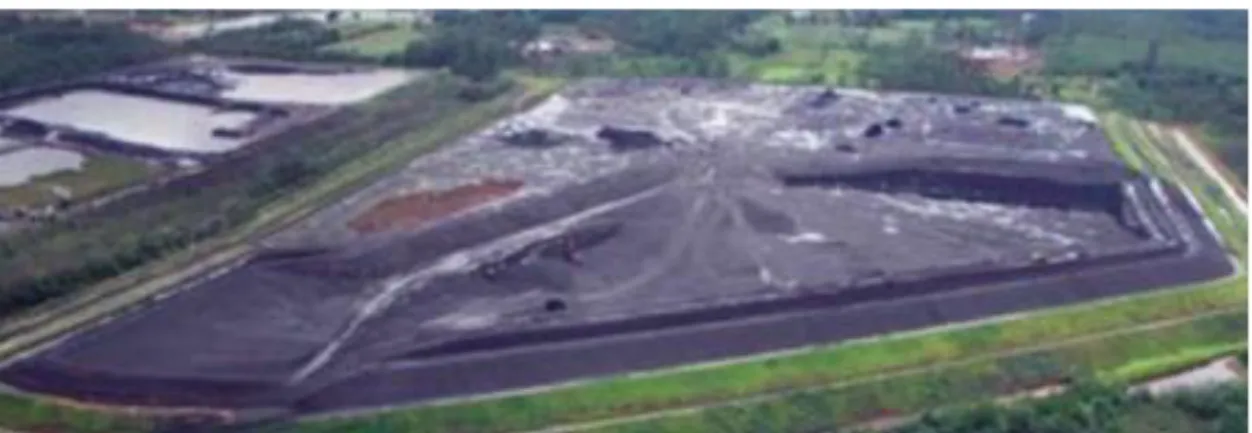 Figura 1: Barragem de disposição e controle do resíduo de carvão mineral. 