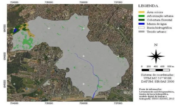 Figura 3 - Mapeamento do uso e ocupação de solo na área da bacia hidrográfica do  Rio Araújo 