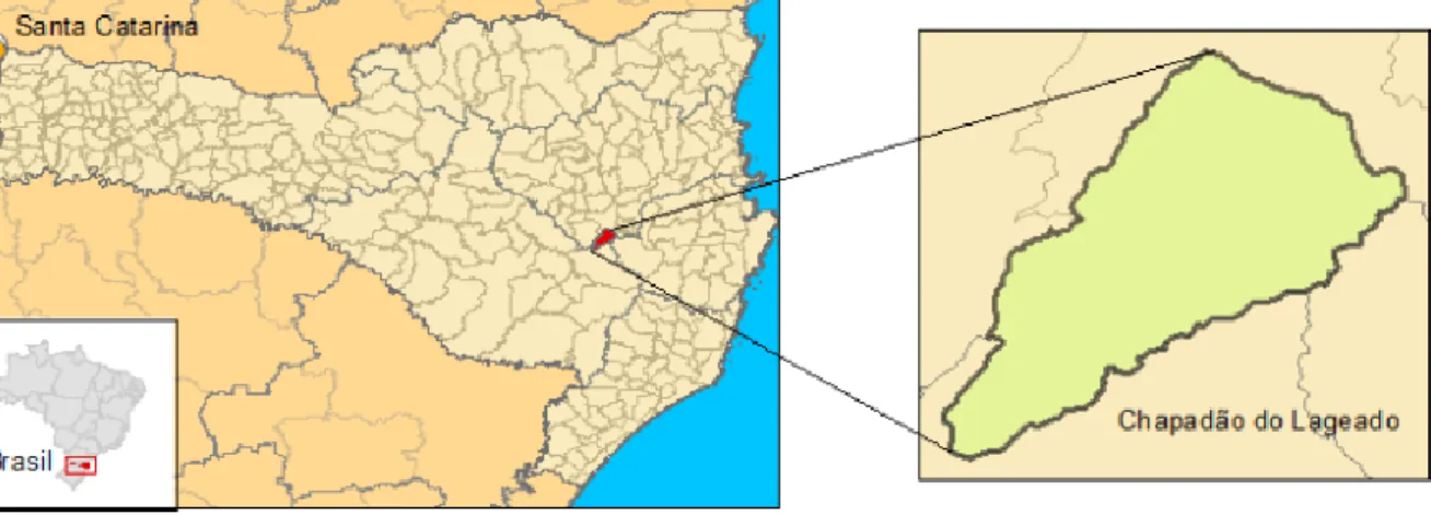 Figura  1:  Mapa de  localização  do  município  de  Chapadão  do Lageado  (Santa  Catarina/Brasil)