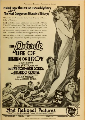 FIGURE 8: The private life of Helen of Troy. KORDA (1927)