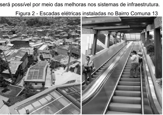 Figura 2 - Escadas elétricas instaladas no Bairro Comuna 13  