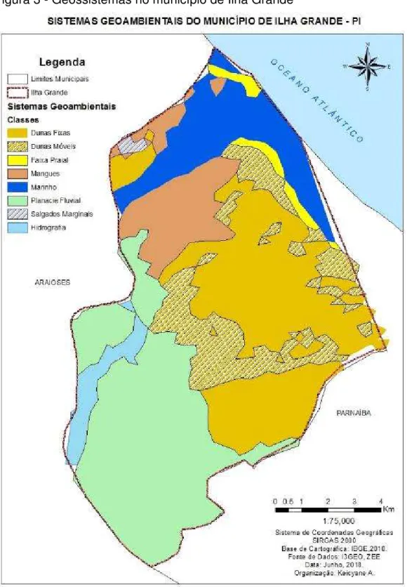Figura 3 - Geossistemas no município de Ilha Grande 