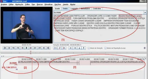 Figure 6: Illustration of transcripts system software ELAN   Source: Machado (2012)