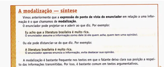 Figura 1: Explicação do conteúdo: As modalizações e as orações subordinadas  substantivas