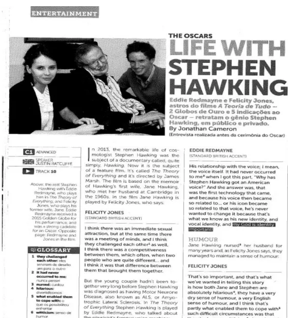 Figura 3: Texto Life with Stephen Hawking