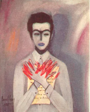 Figura 20 - Raul Cruz, Retrato de Piere  Rivière, Acrílico s/tela 50×60 cm, 1987.