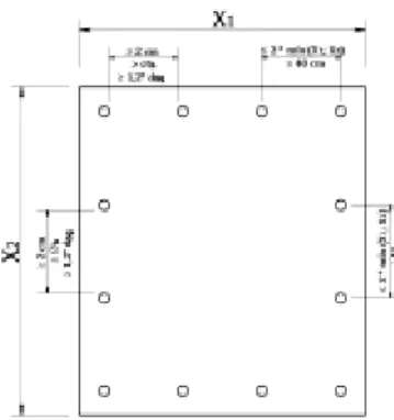 Figura 2 -  Espaçamentos mínimo e máximo entre barras longitudinais. 