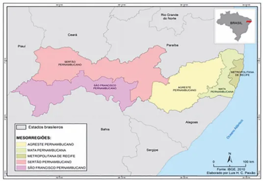 Figura 1 – Mesorregiões do estado de Pernambuco