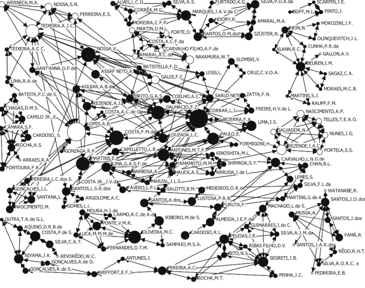 figura 4 – Rede de Cooperação entre autores da temática de usuários Externos