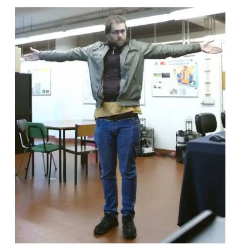 Figure 4.13: Reference position – facing towards the camera with both arms stretched out to the sides and the palm of the hands turned towards the camera