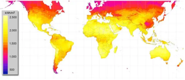 Figura 2.7 - Mapa da irradiação anual (kWh/m 2 ) [10] 