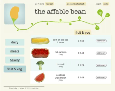 Figura 5 : The Affable Bean - Aplicação de compras online