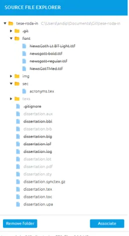 Figure 6 : The file explorer with mapped, ignored and normal files.