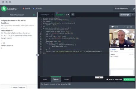 Figure 7 : HackerRank’s CodePair initiative for job interviews.